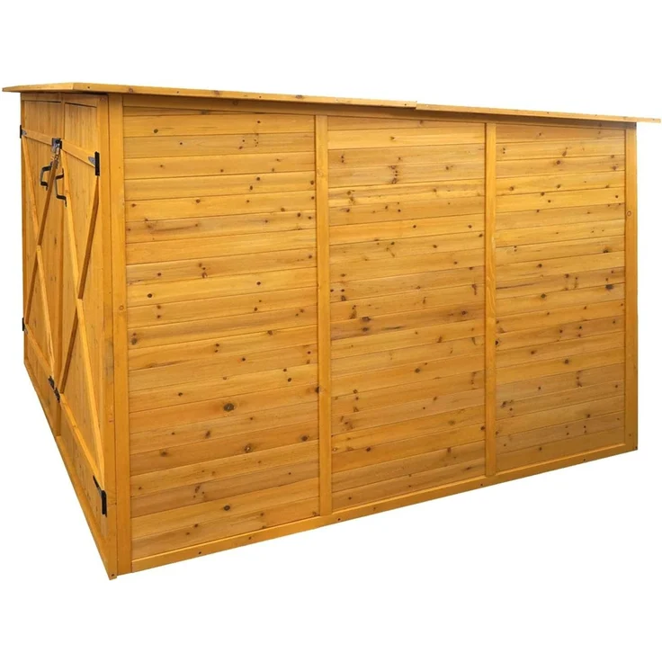 2er-Fahrradgarage HWC-H60, Fahrradbox Geräteschuppen Gerätehaus, MVG abschließbar 151x200x200cm ~ braun – Bild 4