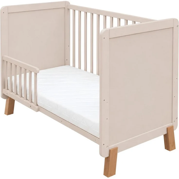 Baby-Delux Babybett Lou Schutzgitter umbaubar, Kinderbett Gittebett 60x120 Barriere Matratze – Bild 4