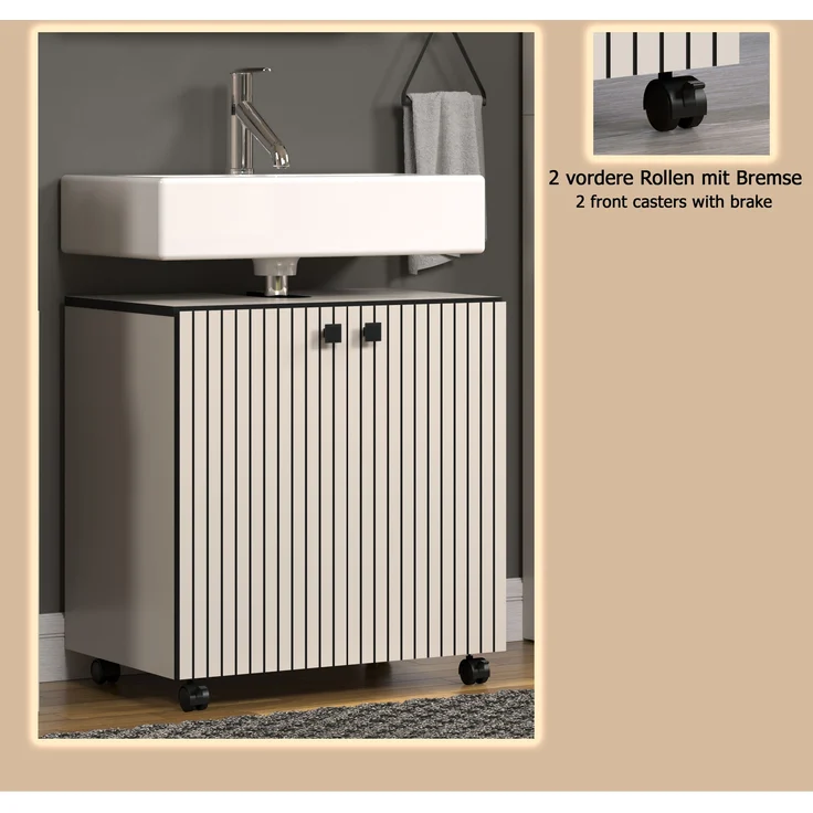 Waschbeckenunterschrank Bliss in grau 60 cm – Bild 9