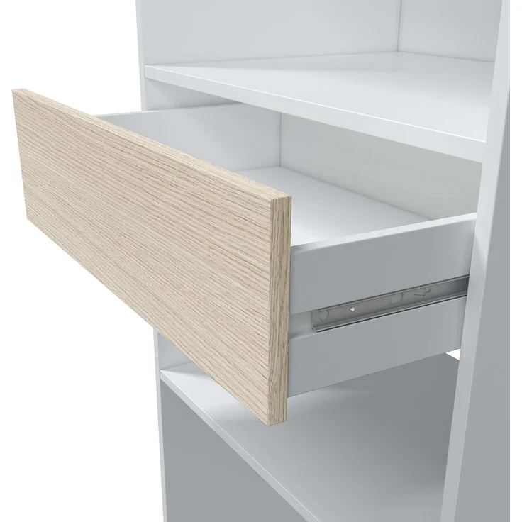 Calicosy 'DRESS' Kleiderschrank Eichenholzoptik und weiß - H187 cm - Weiß – Bild 4
