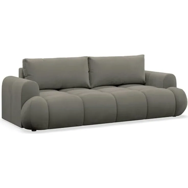 Selsey 3-Sitzer Sofa mit Schlaffunktion Schlafsofa Dunkelbeige Cord 135x200 cm Integrierter Bettkasten – Wasserabweisend & Abriebfest Polnisches Design Komfortable Wellenfederung & Schaumstoff