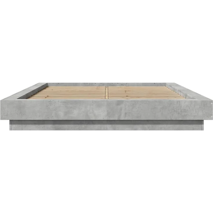 vidaXL Bettgestell Betongrau 140x200 cm Holzwerkstoff 3281192 – Bild 4