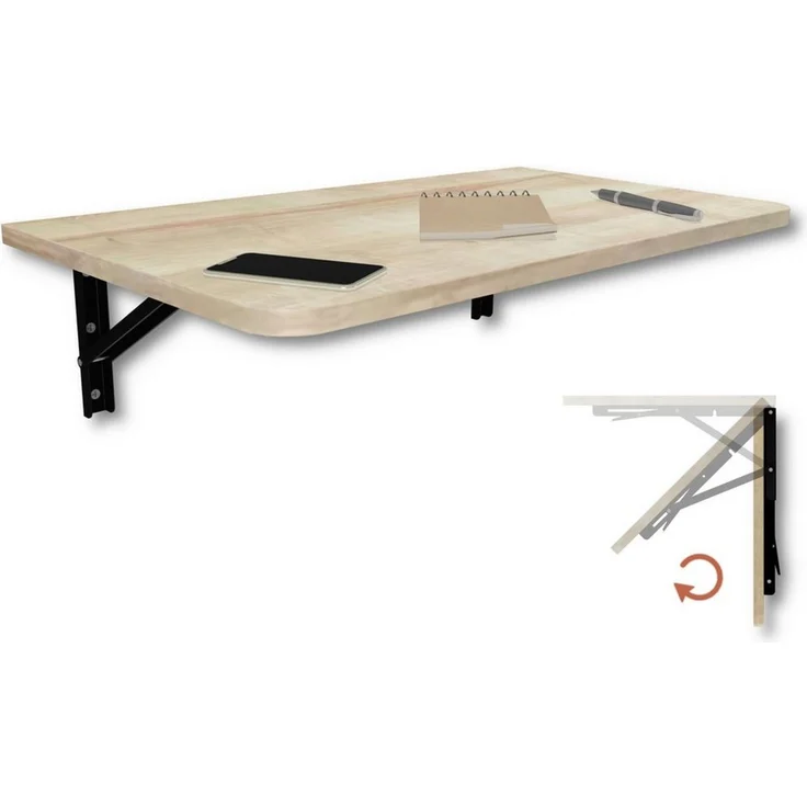 KDR Produktgestaltung Klapptisch Wandklapptisch Esstisch Küchentisch Schreibtisch Wand Tisch, 70x40 cm in Eiche – Bild 1