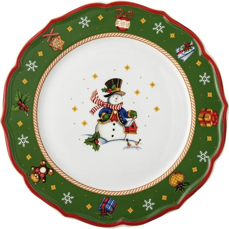 Hutschenreuther Teller Flach 33 cm Happy Wintertime Green