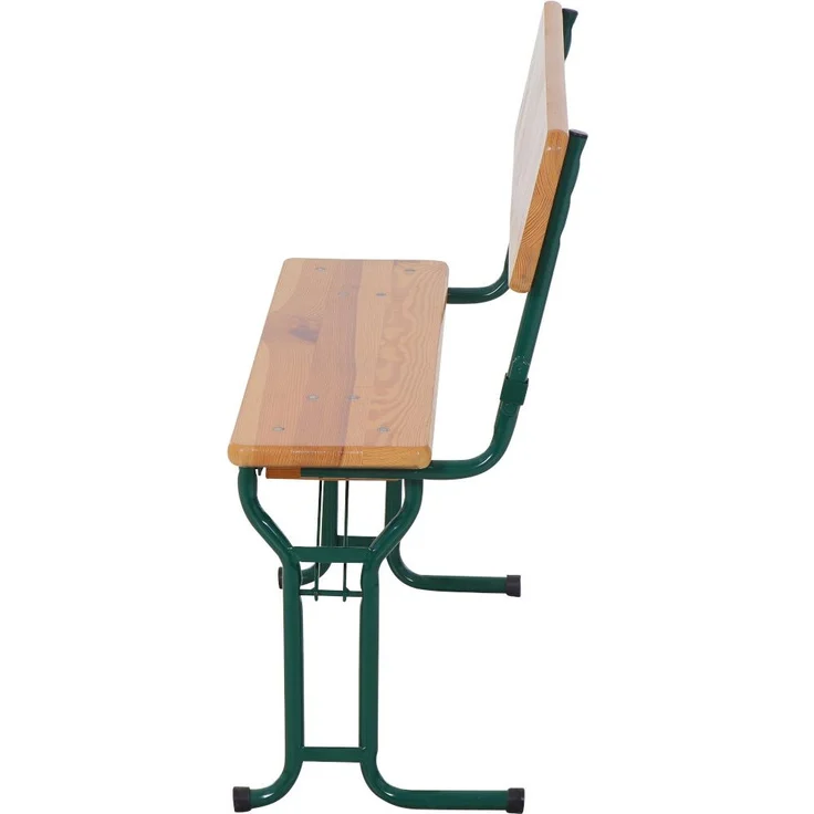 Fun Star Festzeltgarnitur mit Rückenlehne, 3-teilig, Holz natur / Stahl grün, 79 x 50 x 110 cm – Bild 8