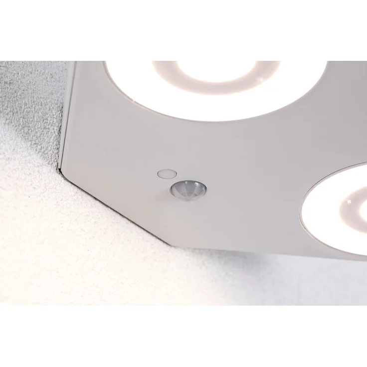 Paulmann 94868 LED Außenwandleuchte Silma 2-flammig Bewegungsmelder weiss 3000K IP44 – Bild 3