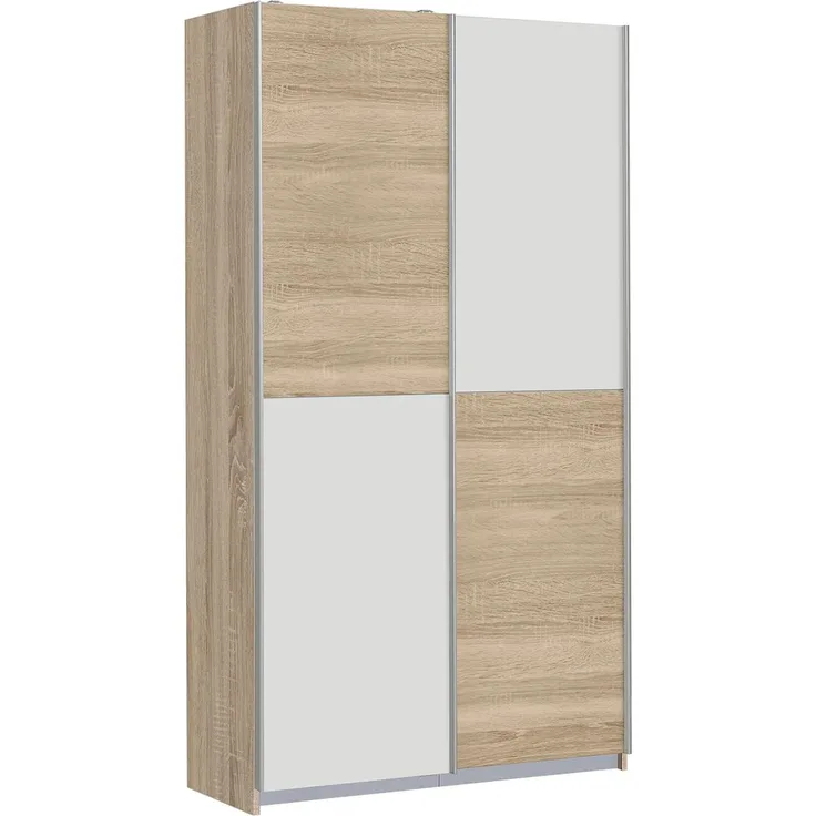 Schwebetürenschrank >Elene< in Sonoma-Eiche - 120x190.5x42cm (BxHxT)