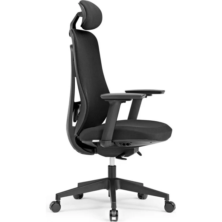 hjh OFFICE Profi Bürostuhl Vivadapt – Ergonomischer Drehstuhl mit Verstellbarer Kopfstütze, 3D Armlehnen, Sitztiefenverstellung, Synchronmechanik, Schwarz – Bild 2