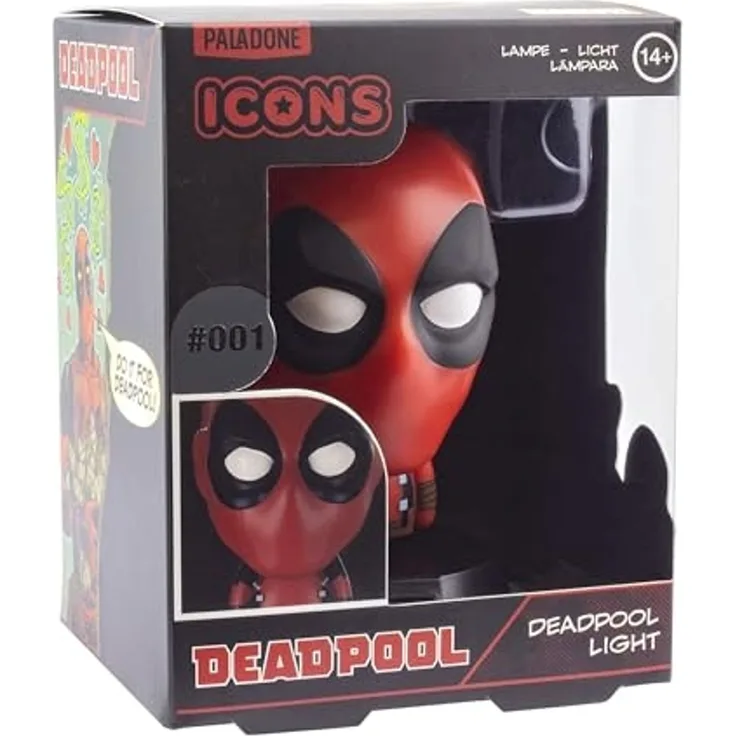 Deadpool Offiziell lizenziertes Disney Marvel 3D-Icon-Licht für Büro, Gaming-Raum, Schlafzimmer, Marvel-Fan-Geschenk-Dekor & Zubehör-Nachtlicht