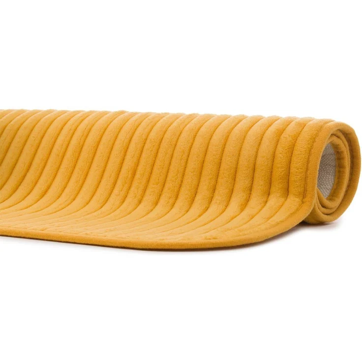 Gözze Badematte Berlin, Höhe 7 mm, rutschhemmend beschichtet, fußbodenheizungsgeeignet, Polyester, rechteckig, Badteppich, Uni Farben, Cord Optik, waschbar – Bild 2