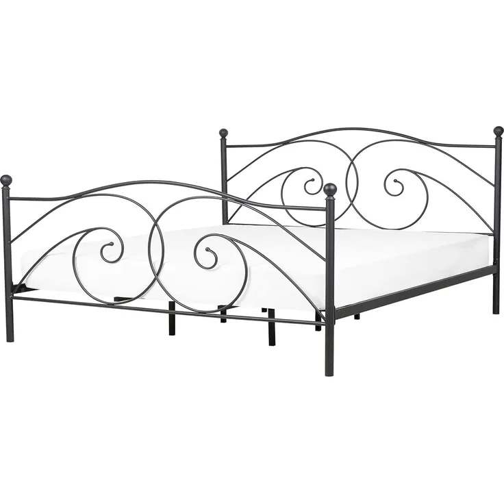 Metallbett schwarz Lattenrost 140x200 cm DINARD