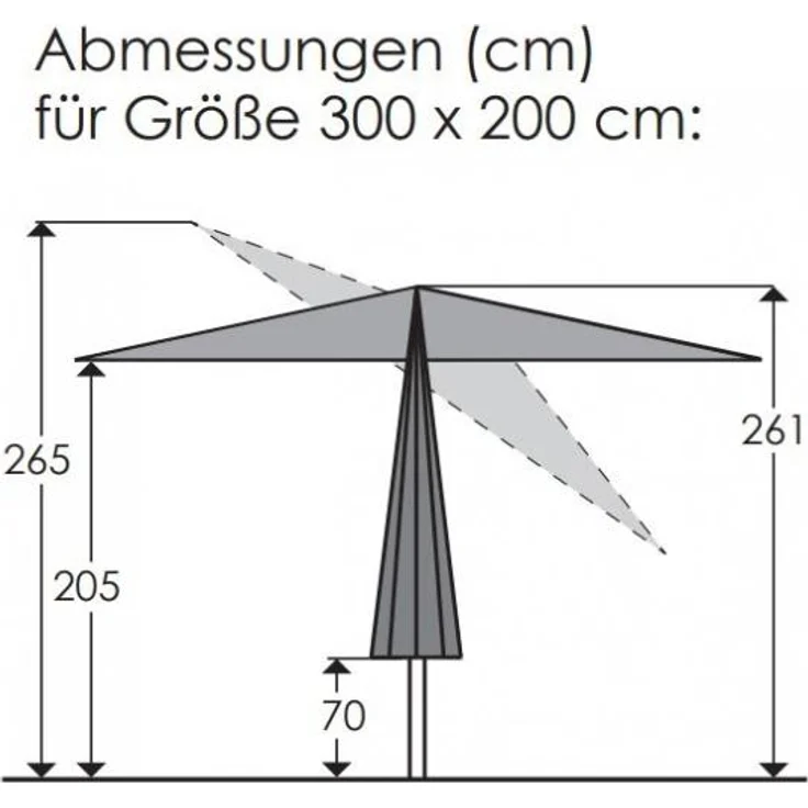 Sonnenschirm Malaga rechteckig, ca. 300 x 200 cm, Anthrazit – Bild 6