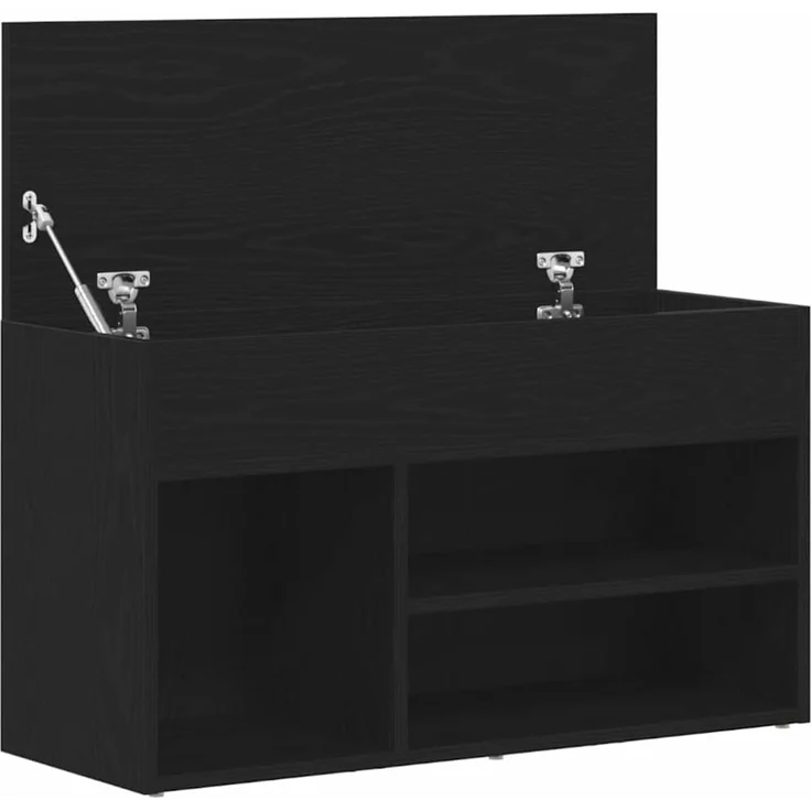 vidaXL Schuhbank Schwarz Eichen-Optik 80 x 30 x 45 cm Holzwerkstoff 862703 – Bild 4