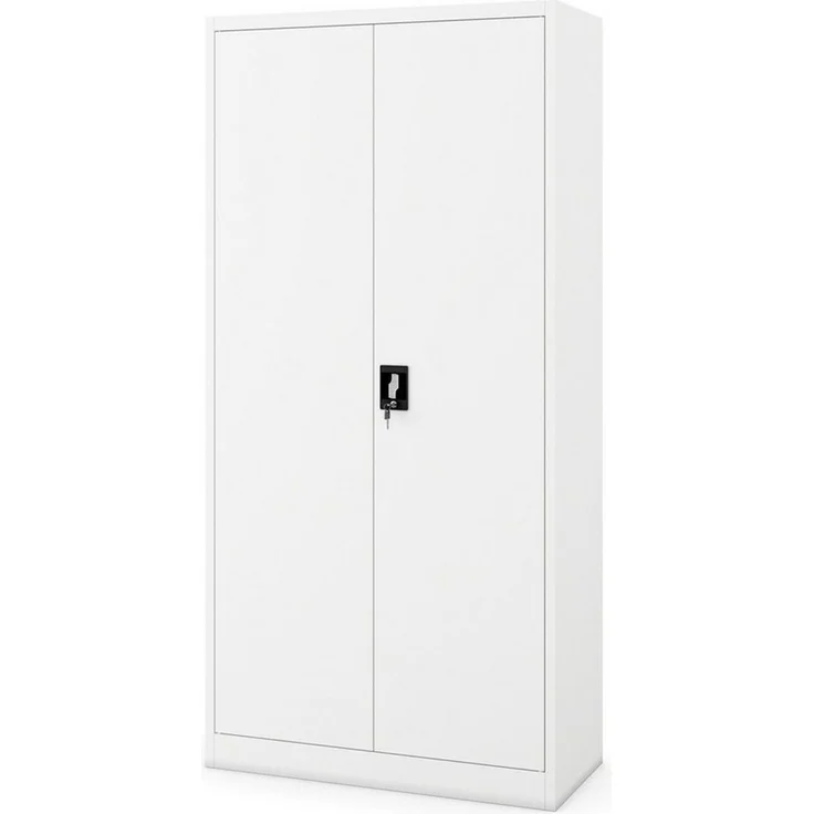 Jan Nowak Kleiderschrank abschließbar, Büroschrank mit Kleiderstange | Aktenschrank, Metallschrank mit Fächern, Kleiderstange, 50 kg Fachlast, Stahl 0,6 mm, Schloss, Wandmontage, 185 x 90 x 45 cm – Bild 1