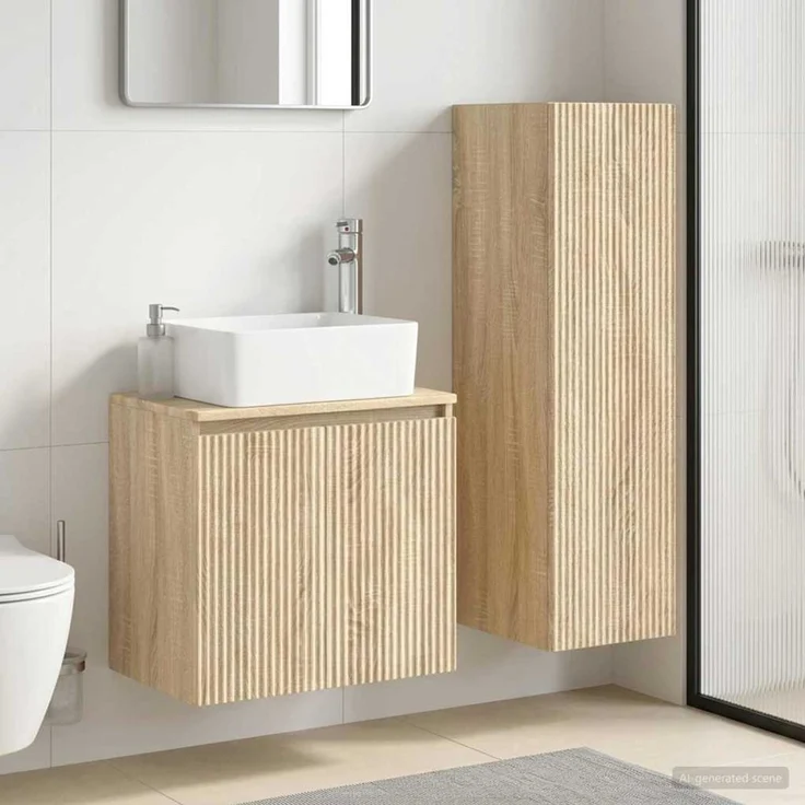 vidaXL Badezimmerschrank-Set 2 stk. Sonoma-Eiche 33 x 34,5 x 100 cm 3406125 – Bild 1