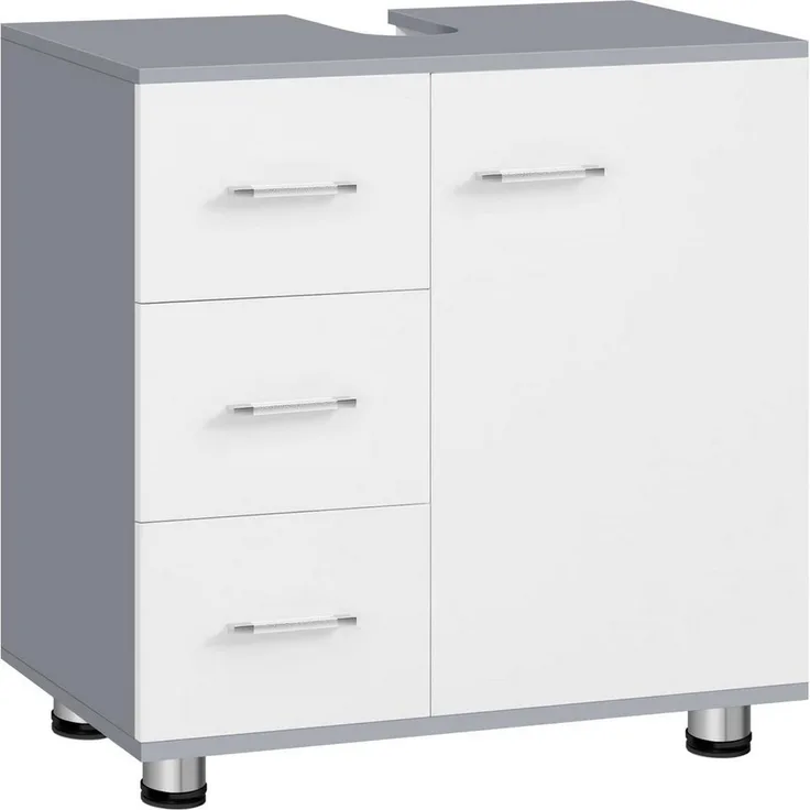 EUGAD Waschbeckenunterschrank (1-St) Badezimmerschrank, mit 3 Schubladen, mit 2 Fächern, Holzwerkstoff