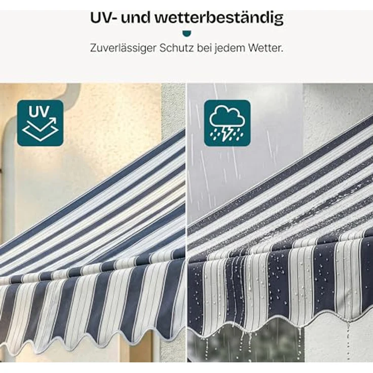 Klemmmarkise Stem 250x120x220-309 cm Dunkelblau / Weiß [pro. tec] – Bild 7