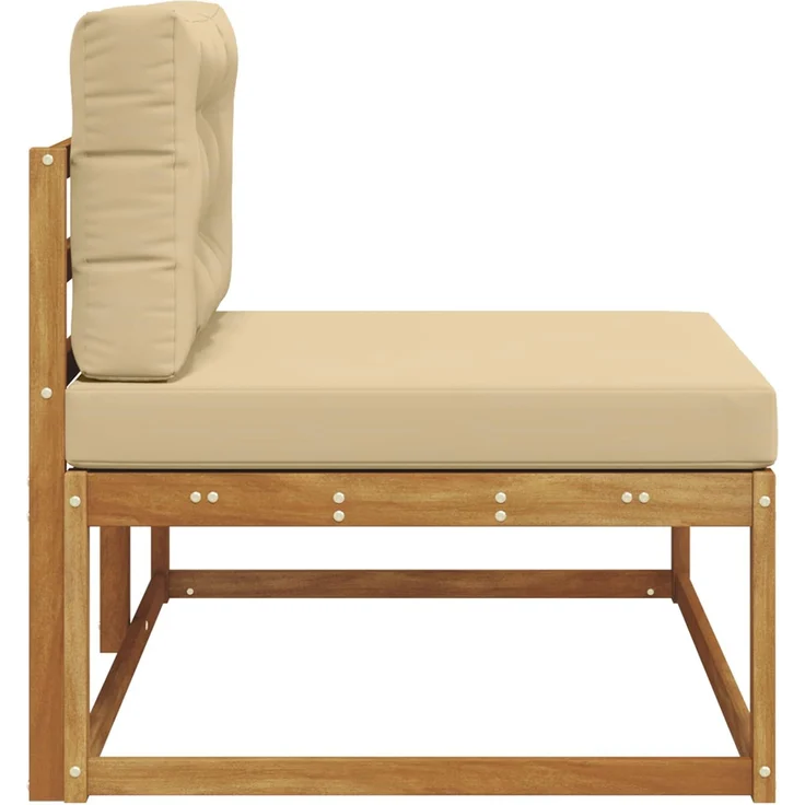 vidaXL Outdoor Endsofa mit Kissen Natur 115 x 83 x 73 cm 900555 – Bild 5