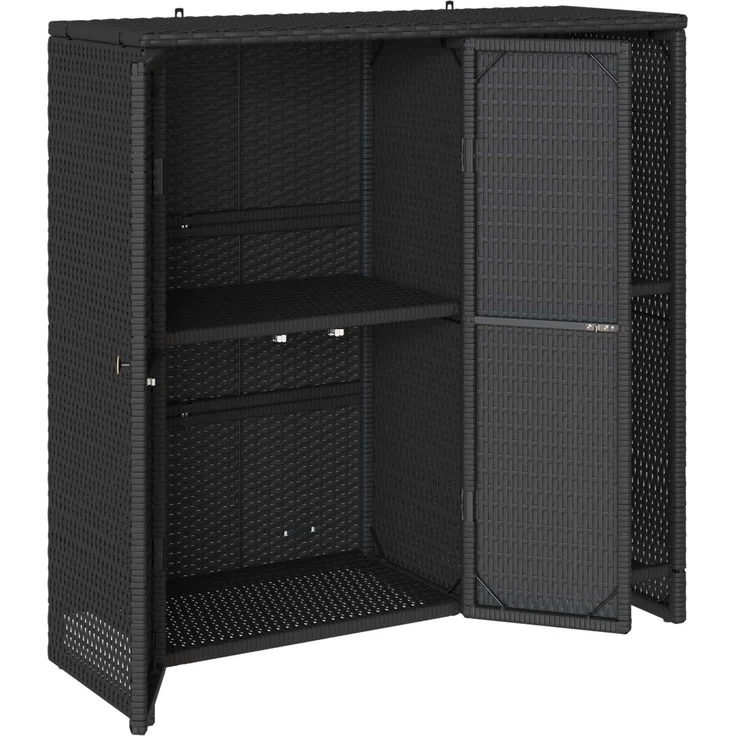 vidaXL Aufbewahrungsschrank mit Regal Schwarz 100 x 36 x 102 cm Rattan 4103821 – Bild 1