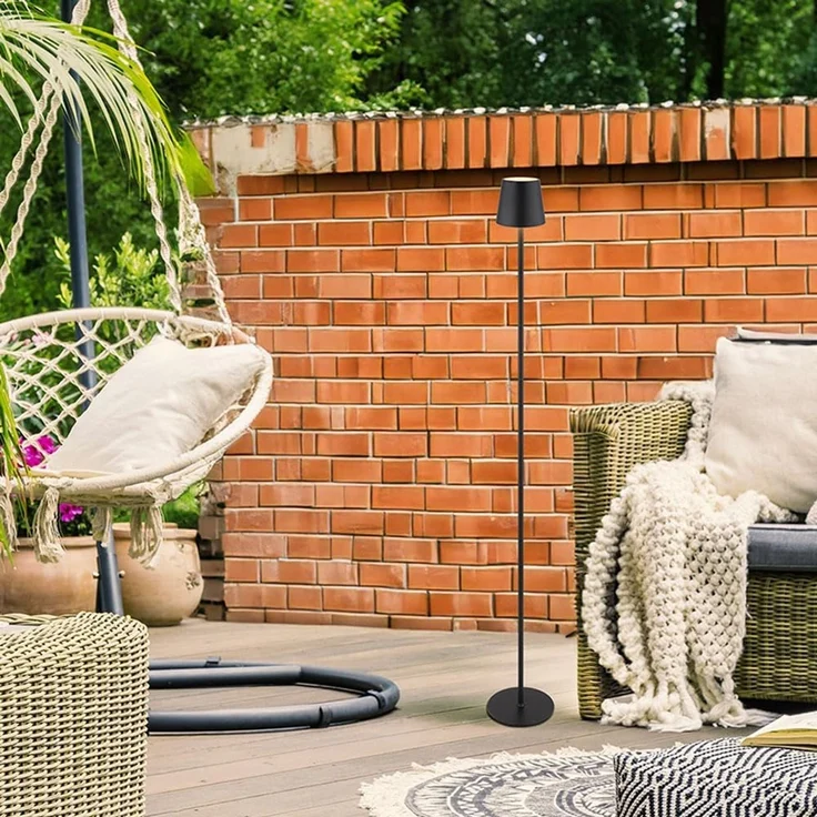 LED Stehleuchte, schwarz, Touchdimmer, IP44, H 120 cm – Bild 7