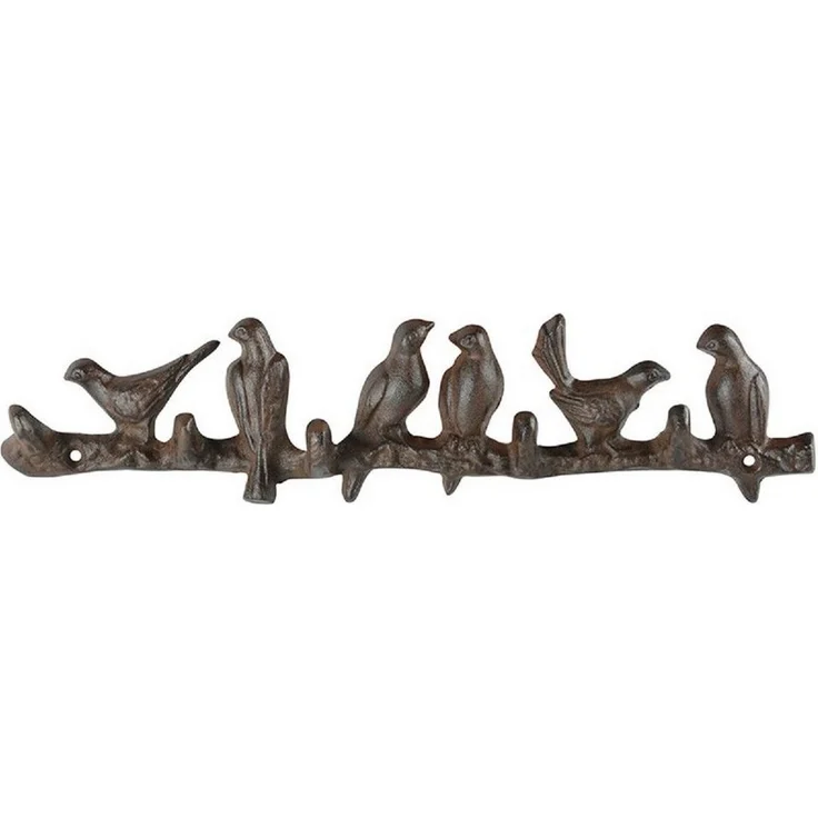 Wandhaken Garderobe mit Vögeln aus Gusseisen mit 5 Haken – Bild 1