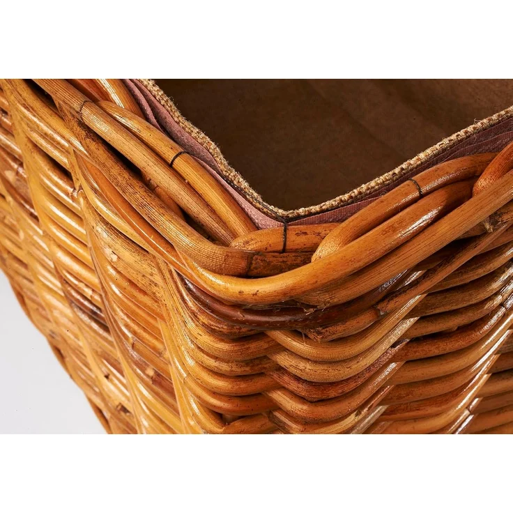 Kobolo Kaminholzkorb Holzkorb Rattan lacak mit abnehmbarem Leinenstoff – Bild 6