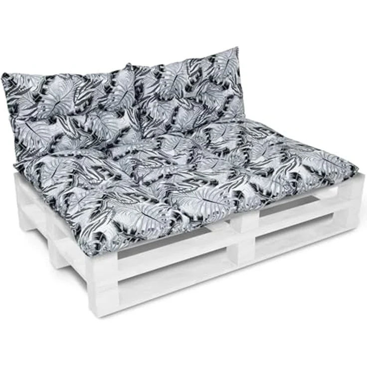 Amilian Stuhlkissen - Bankauflage - Gartenbankauflage - 80x120cm + 2 x 40x60cm, 3er Set - Gartenbankauflage - Pallettensitzkissen - Bankkissen – Bild 2