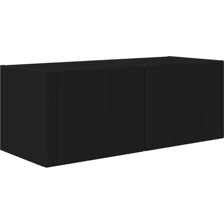 vidaXL TV-Wandregal-Set Wandmontiert 4 pcs Schwarz Holzwerkstoff 3408917 – Bild 5