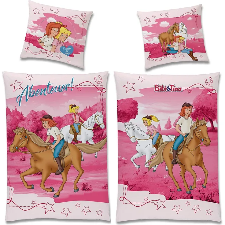 Bibi und Tina Abenteuer Bettwäsche Linon / Renforc 135x200