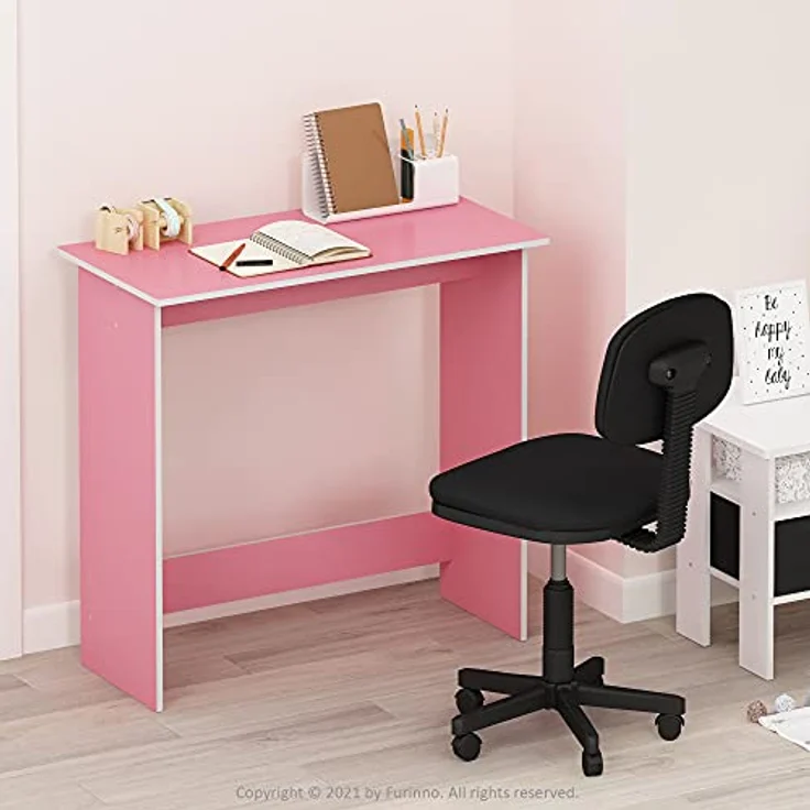 Furinno Simplistic Computertisch/Schreibtisch, Holz, Rosa/Weiß, 39. 37 x 80 x 75. 57 cm – Bild 3