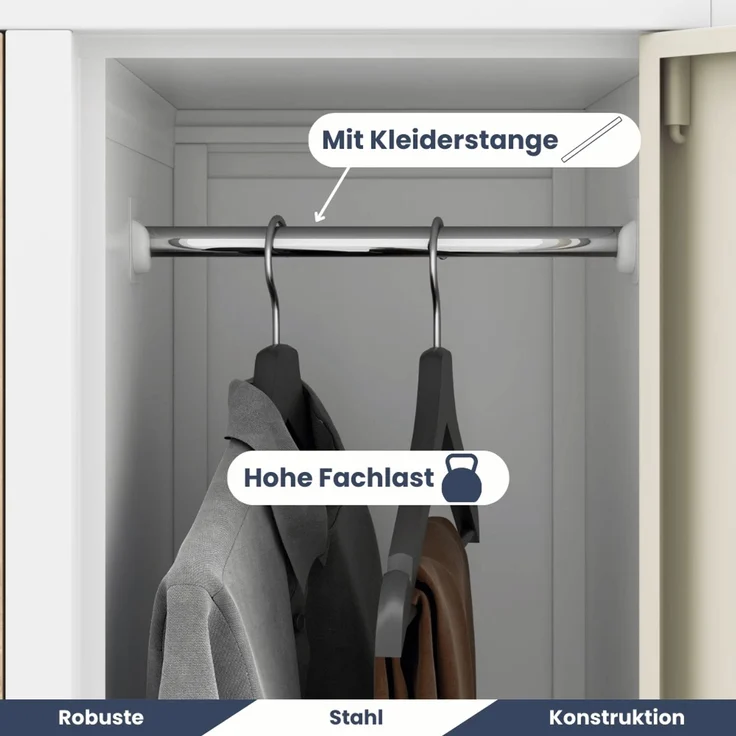 Umkleideschrank Spind BERLIN - 10 Abteile, Etikettenhalter Lüftungsschlitze | Umkleidespind Schließfachschrank Garderobenspind, 172x136x45cm Weiß-Sonoma Eiche – Bild 4