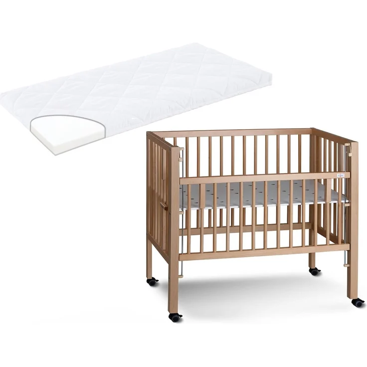 Tissi Anstellbett / Beistellbett Sophie inkl. Matratze Buche Natur