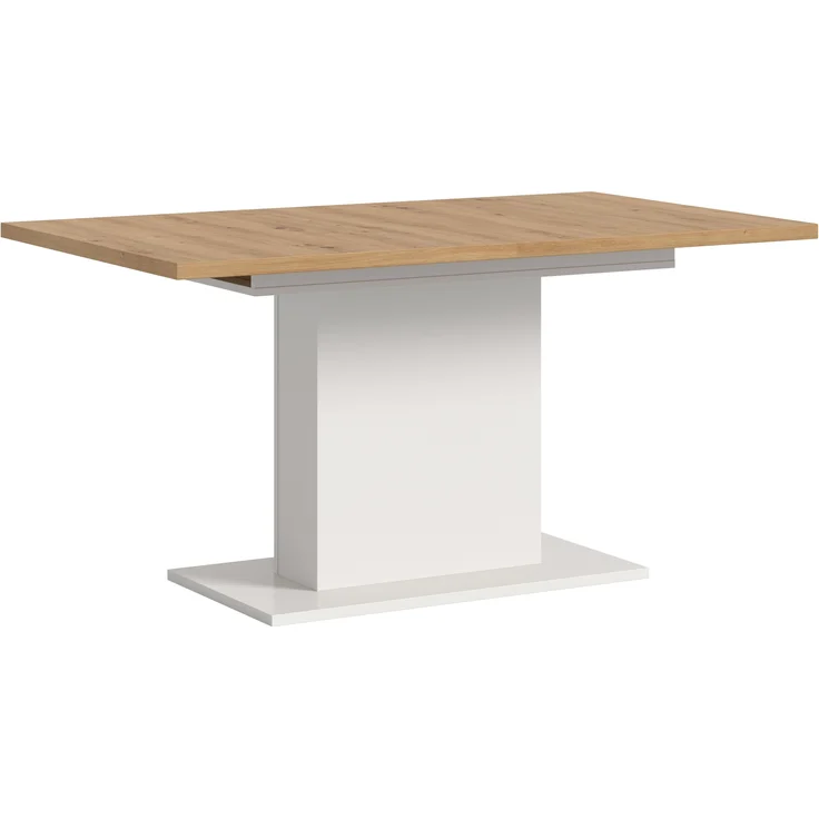 Kulissen-Esstisch >Motion< ausziehbar 190cm, weiß / artisan Eiche Dekor - 150/190x76x90cm (BxHxT) – Bild 1