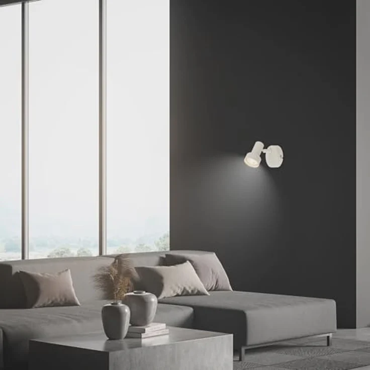 BRILONER - Wandleuchte innen schwenkbar, GU10 Fassung, max. 9W, Leselampe, Wandlampe innen, Wohnzimmerlampe, Lampe, Küchenlampe, Flurlampe, Schlafzimmer, Wandbeleuchtung, 8x10,5 cm, Altweiß – Bild 4