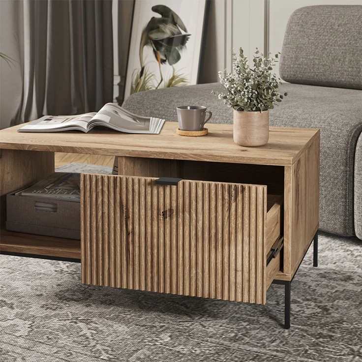 Couchtisch Eliza Viking Oak 90 x 50 cm mit einer Schublade Vicco – Bild 5