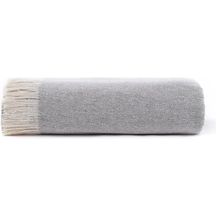 Todocama Mehrzweck-Tagesdecke, Tagesdecke, Überwurf für Bett, Sofaüberwurf, Jarapas, einfarbig (230x260 cm, dunkelgrau). – Bild 3