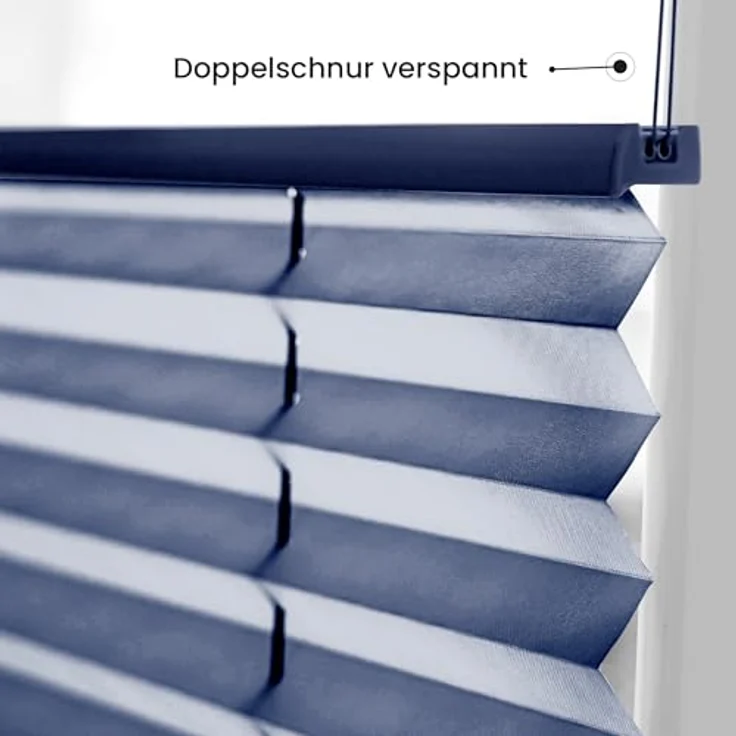 Sonello Plissee Klemmfix ohne Bohren 75x160 cm Blau Faltrollo Plisseerollo Jalousie für Tür & Fenster Blickdicht Sichtschutz Sonnenschutz Fertifplissee Rollo – Bild 4