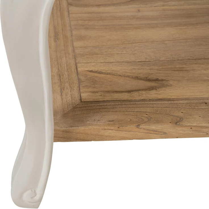 CLP Couchtisch Thordis quadratisch 60 x 60 cm Holz mit 2 Ebenen rustikaler Stil,natura/weiß 60x60 cm – Bild 6