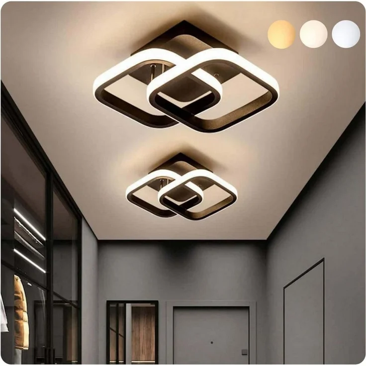 Toomoke Deckenleuchten LED Dimmbar Deckenleuchte 3-Farbige Decken-Lampe, LED fest integriert, Warmweiß, Neutralweiß, Kaltweiß, Wohnzimmer Flur Eingang – Bild 1