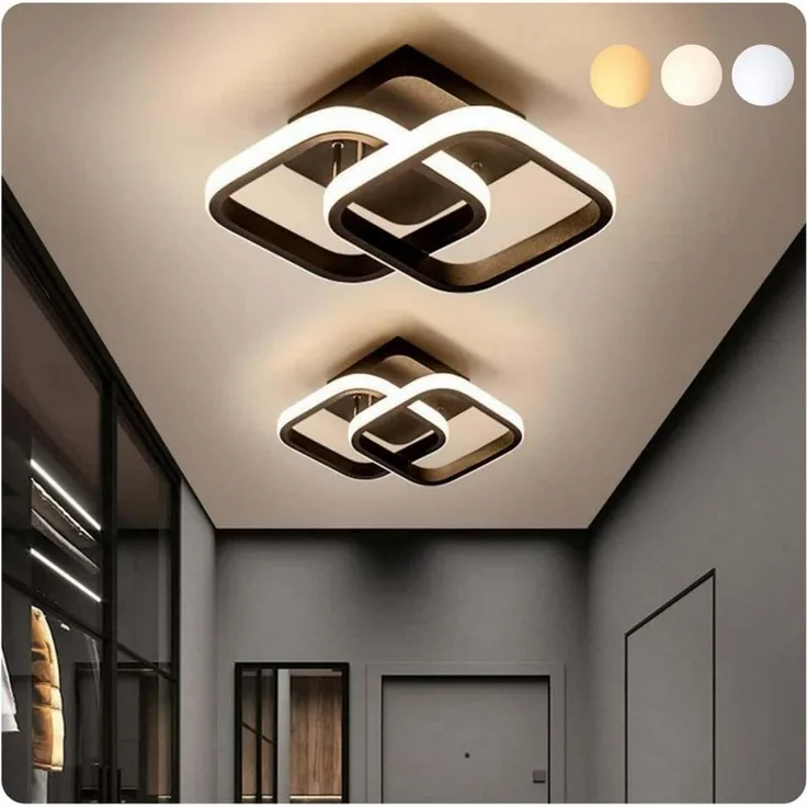 Toomoke Deckenleuchten LED Dimmbar Deckenleuchte 3-Farbige Decken-Lampe, LED fest integriert, Warmweiß, Neutralweiß, Kaltweiß, Wohnzimmer Flur Eingang