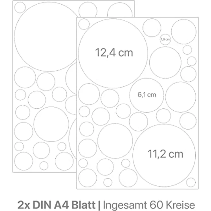WANDKIND Wandsticker Kreis Set Aufkleber 60 Stück V336, wieder ablösbar – Bild 4