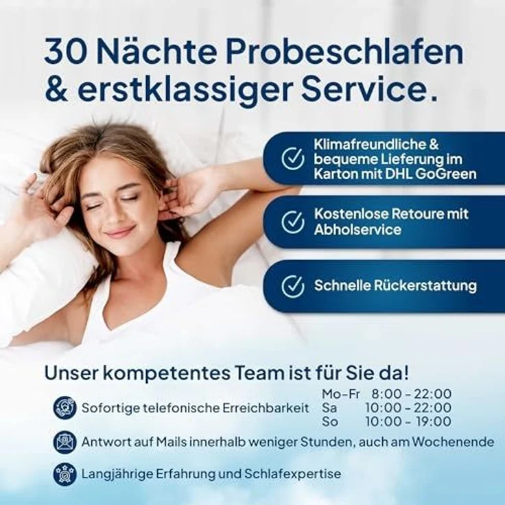 AM Qualitätsmatratzen Hochwertige 7-Zonen Taschenfederkernmatratze 80x220 cm H4-24 cm Premiumhöhe - Tonnentaschenfederkernmatratze 80x220 cm – Bild 7