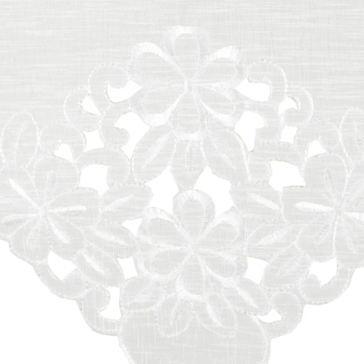 ARSVITA Tischläufer mit Stickerei, mit Blumen oder Schmetterlingen bestickter 35x140cm Läufer für den Tisch, in vielen verschiedenen Designs verfügbar (Farbe: Weiß - Schneeweiß) – Bild 7