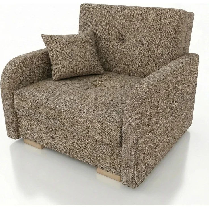 Wohnero24 Schlafsessel POLINA 1 103x95 cm Sessel mit Schlaffunktion 80x195 cm kleines Schlafsofa mit Bettkasten ausziehbar 100 cm breit Einzelschlafsofa - Braun – Bild 2