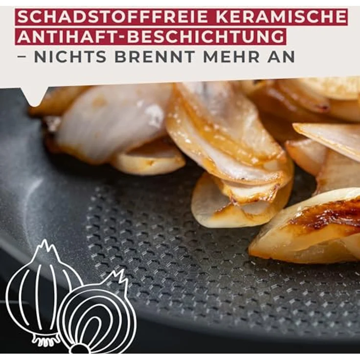 FACKELMANN Pfanne 20cm Statement – Keramik beschichtete Pfanne - Recyceltes Aluminium mit Antihaft-Beschichtung, Wabenbodenstruktur – Für alle Herdarten inklusive Induktion, PFAS-frei – Bild 5