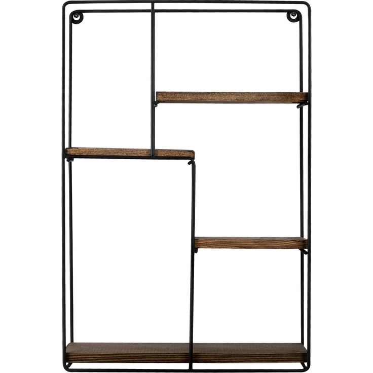 Wandregal, 'CM-006-SRK', 60 x 15 x 40, Schwarz, Nussbaum – Bild 4