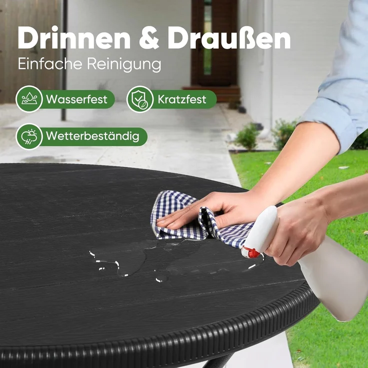 Sekey Klapptisch Rund Campingtisch Balkontisch Gartentisch Klappbar Tisch, Ø 81x73 cm H – Bild 6