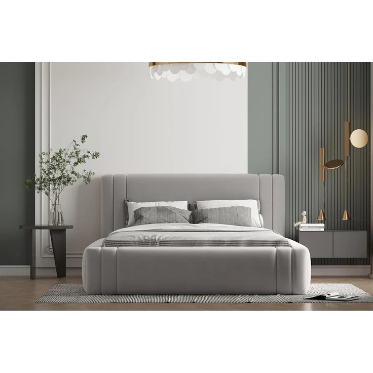 Polsterbett ROLF 180x200 mit Matratze, Bettkasten und Lattenrost. Farbe: VELUTTO 15 – Bild 1