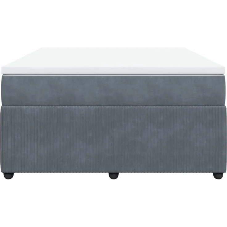 vidaXL Boxspringbett mit Matratze Dunkelgrau 140x200 cm Samt 3285645 – Bild 4