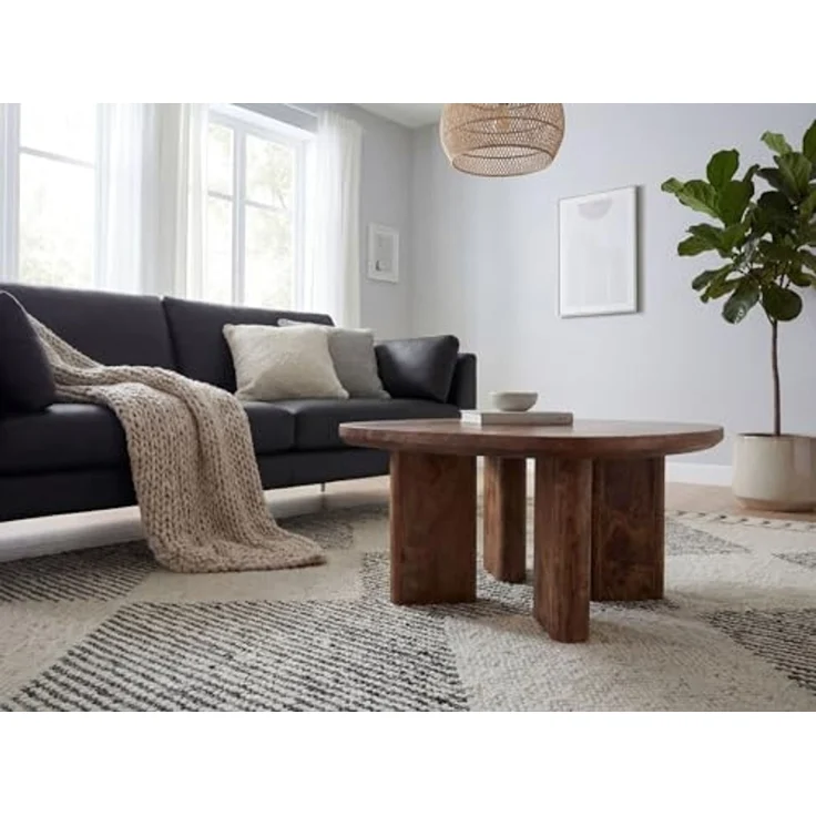 FINEBUY Couchtisch FB116613 Mango Massivholz 60cm Sofatisch Wohnzimmertisch quadratisch (Klares Design trifft warme Holzoptik), Handgefertigt mit Liebe zum Detail – Bild 6